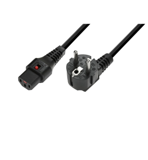 IEC LOCK Kaltgeräte Netzkabel verriegelbar 3x1,0 3m sw
