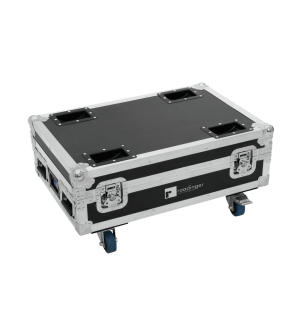 ROADINGER Flightcase 4x AKKU BAR-6 Glow QCL Flex QuickDMX mit Ladefunktion