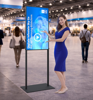 Digitale Infostele Sky Go mit 43" Samsung-Bildschirm