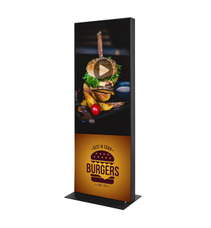 Digitale Spannstoff Stele mit 55" Samsung-Bildschirm Digitale Spannstoff Stele mit 55" Samsung-Bildschirm