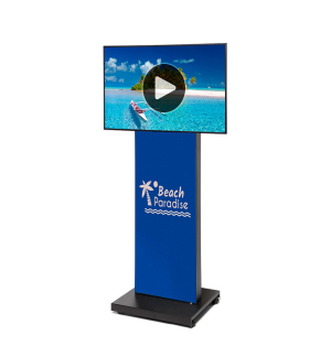 Digitales Schaufenster Display Textil mit 43" QMR Samsung-Bildschirm Inkl. Print Front und Rückseite Digitales Schaufenster Display Textil mit 43" QMR Samsung-Bildschirm Inkl. Print Front und Rückseite
