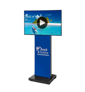 Digitales Schaufenster Display Textil mit 50" QMR Samsung-Bildschirm Inkl. Print Front und Rückseite Digitales Schaufenster Display Textil mit 50" QMR Samsung-Bildschirm Inkl. Print Front und Rückseite
