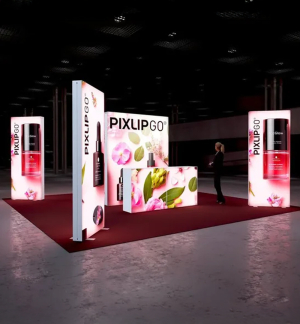 PIXLIP GO Insel Messestand 6 x 6m PIXLIP GO Insel Messestand 6 x 6m