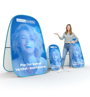 Beachbanner / Pop-Up Banner / Pop Out Banner Vertical - live