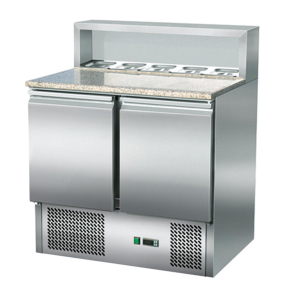 Pizzasaladette 2 Türen, Aufsatz Edelstahl, 90 x 70