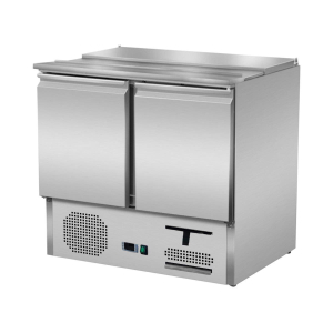 Saladette 2 Türen, gerader Glasaufsatz, 90 x 70