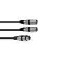 OMNITRONIC Adapterkabel XLR(F)/2xXLR(M) 0,5m sw