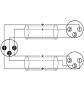 OMNITRONIC Adapterkabel XLR(M)/2xXLR(F) 0,5m sw