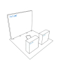 PIXLIP GO Kopf Messestand 3 x 4m - Skizze