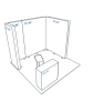 PIXLIP GO Reihen Messestand 3 x 3m - Skizze