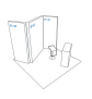 PIXLIP GO Reihen Messestand 3 x 4m - Skizze