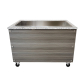 SNACK-Line Bain-Marie Theke 3x GN1/1, Granit rosa-grau, 123x82x85,5 Glasaufbau Klarglas mit Zwischenablage, H=496mm