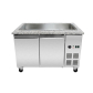 SNACK-Line Bain-Marie Theke 3x GN1/1, Granit rosa-grau, 123x82x85,5 Glasaufbau Klarglas mit Zwischenablage, H=496mm