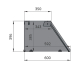 SNACK-Line Bain-Marie Theke 3x GN1/1, Granit rosa-grau, 123x82x85,5 Glasaufbau Klarglas ohne Zwischenablage, H=396mm