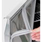 Pizza Kühltisch, Granit Star Galaxy schwarz, 3 Türen, 203 x 80 Kühlaufsatz GN1/4 mit Glas