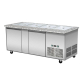 SNACK-Line, Kalte Theke, 4x GN1/1, Granit rosa-grau, 153x82x85.5 Klarglas  mit Zwischenablage, H=496mm