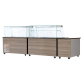 SNACK-Line, Kalte Theke, 6x GN1/1, Granit Star Galaxy schwarz, OHNE Glasaufbau 223x82x85.5