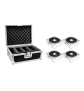 EUROLITE Set 4x AKKU IP Flat Light 1 chrom + Case