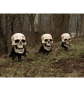 EUROPALMS Halloween Totenköpfe mit Erdspieß, 3er-Set, 29cm