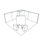 PIXLIP GO Eck Messestand 6 x 6m - Skizze