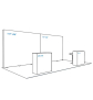 PIXLIP GO Reihen Messestand 6 x 3m - Skizze