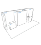  PIXLIP GO Reihen Messestand 6 x 4m - Skizze