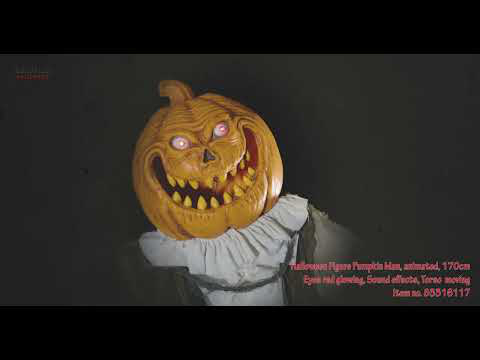 EUROPALMS Halloween Figur Kürbismann, animiert, 170cm