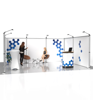 Messestand Roll-Up Modular U3 Form - Draufsicht