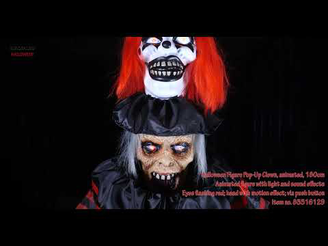 EUROPALMS Halloween Figur Pop-Up Clown, animiert, 180cm