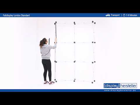 Faltdisplay London STANDARD gebogen + Koffertrolley