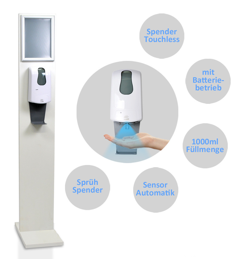 Desinfektionsständer Wood mit Sensor Vorteil