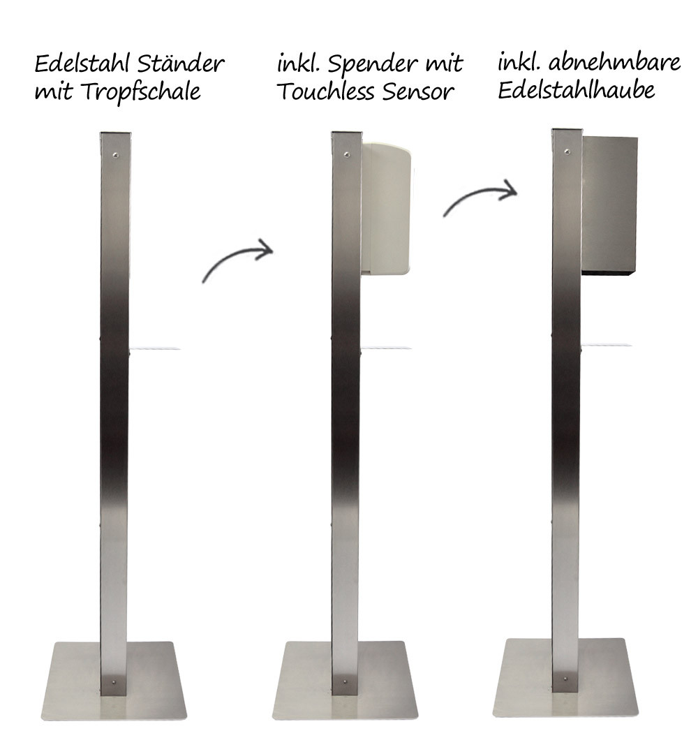 Desinfektionsständer Steel mit Sensor Schale