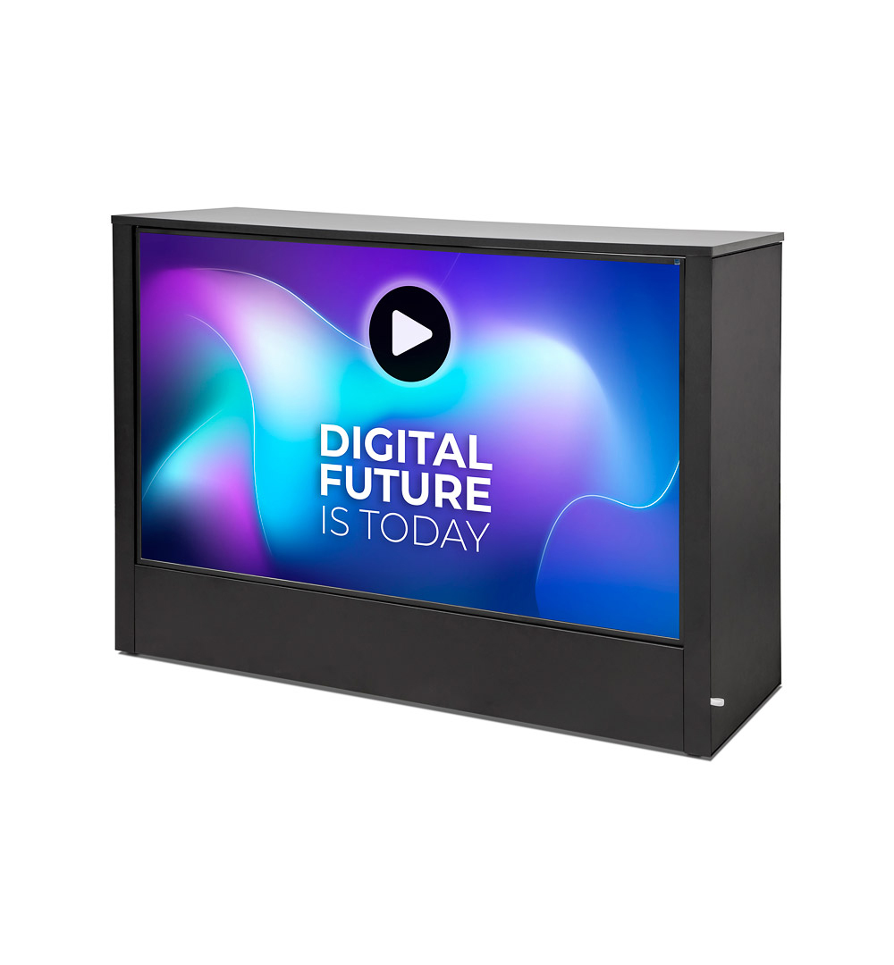 Digital Counter Futuro mit 55 Zoll Samsung-Bildschirm - Vorderseite