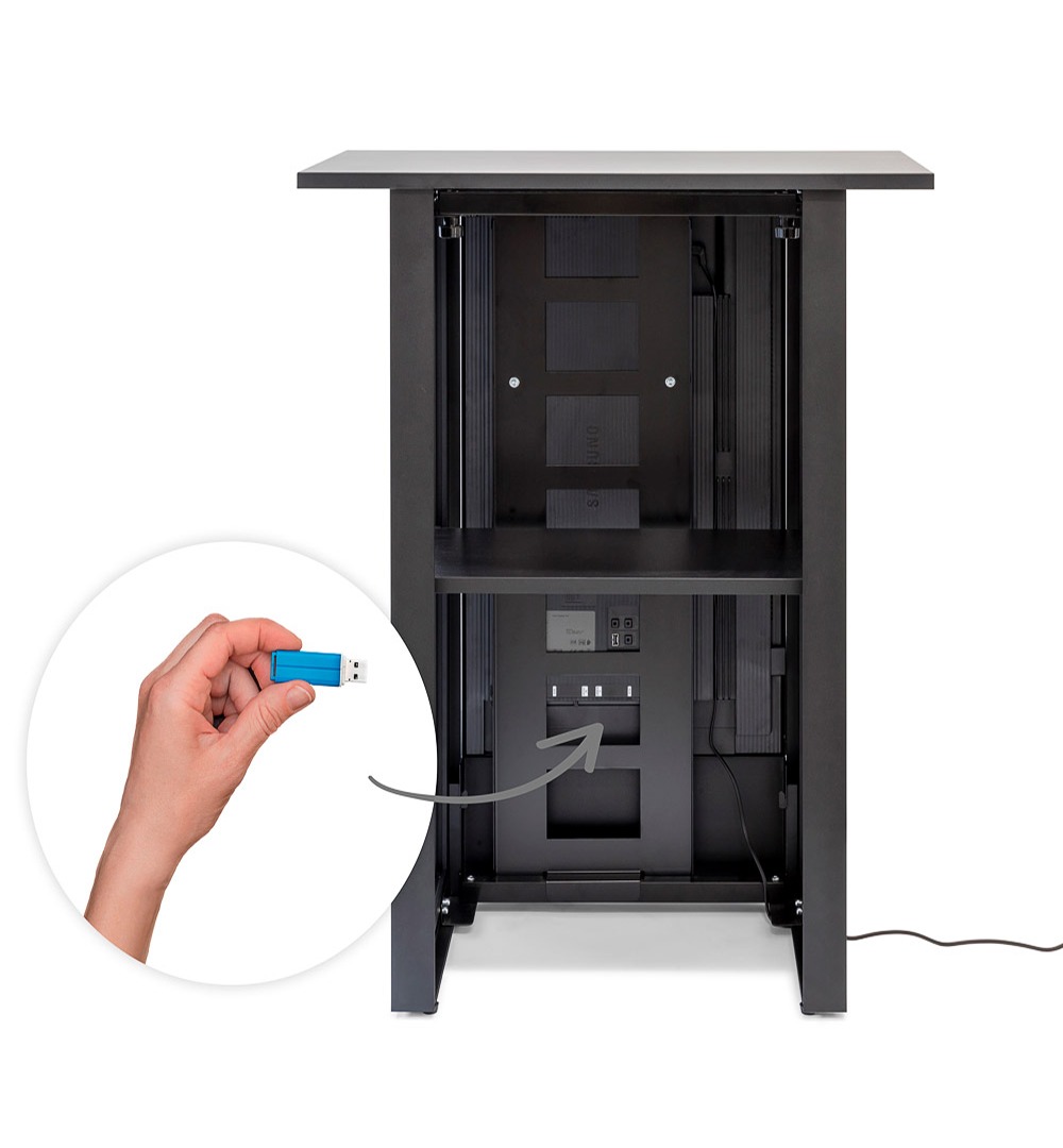 Digital Counter Futuro Vertikal mit 32" Samsung-Bildschirm - Anschlüsse