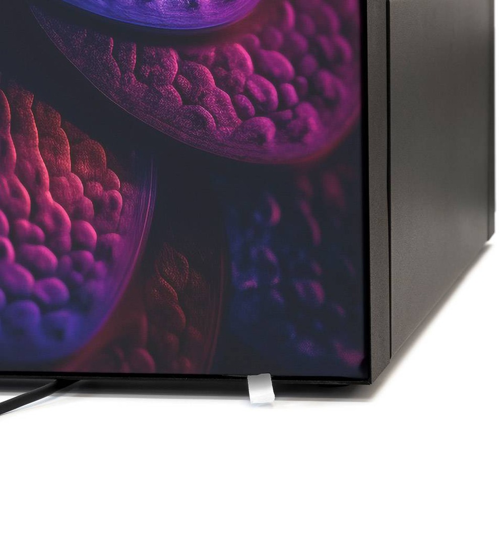 Digital Counter Futuro Vertikal mit 32" Samsung-Bildschirm - Textildruck mit Gummikeder