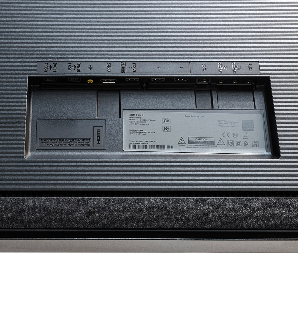 Digitale Infostele Sky Go mit 43" Samsung-Bildschirm - Nahaufnahme Anschlüsse