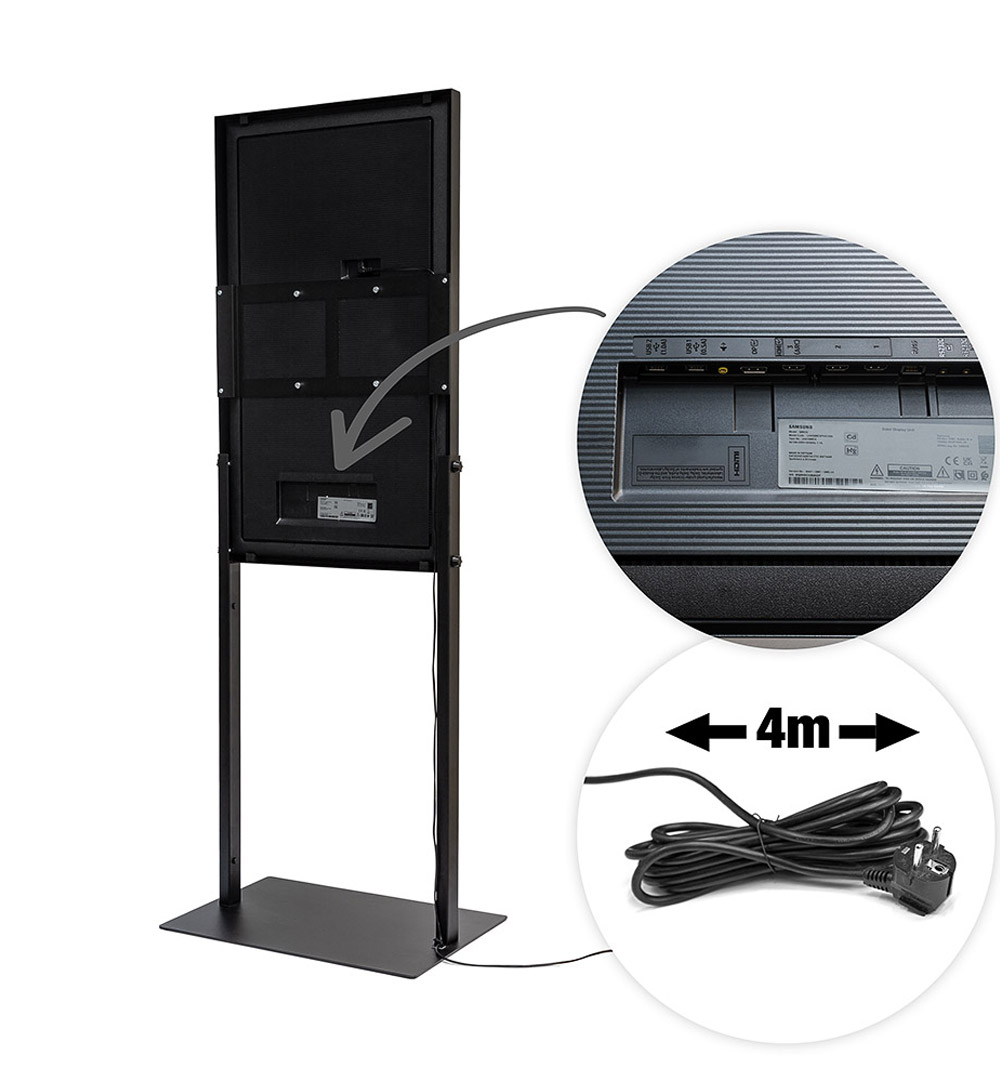 Digitale Infostele Sky Go mit 43" Samsung-Bildschirm - Anschlüsse