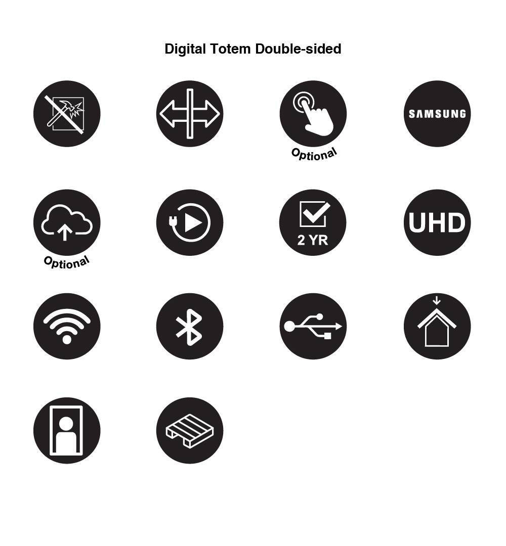 Digitale Infostele doppelseitig mit Samsung-Bildschirm - Weitere Informationen 