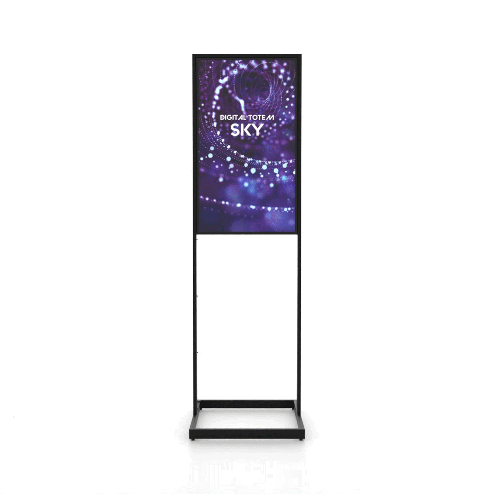 Digitale Infostele Sky mit Samsung-Bildschirm - GIF 360 Grad mit Werbung