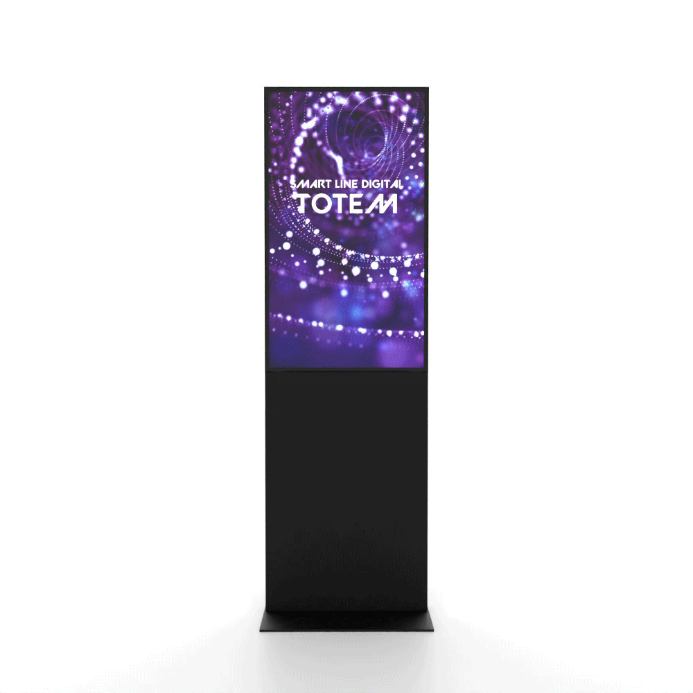 Digitale Infostele Smart Line mit Samsung Bildschirm - GIF 360 Grad mit Werbung schwarz
