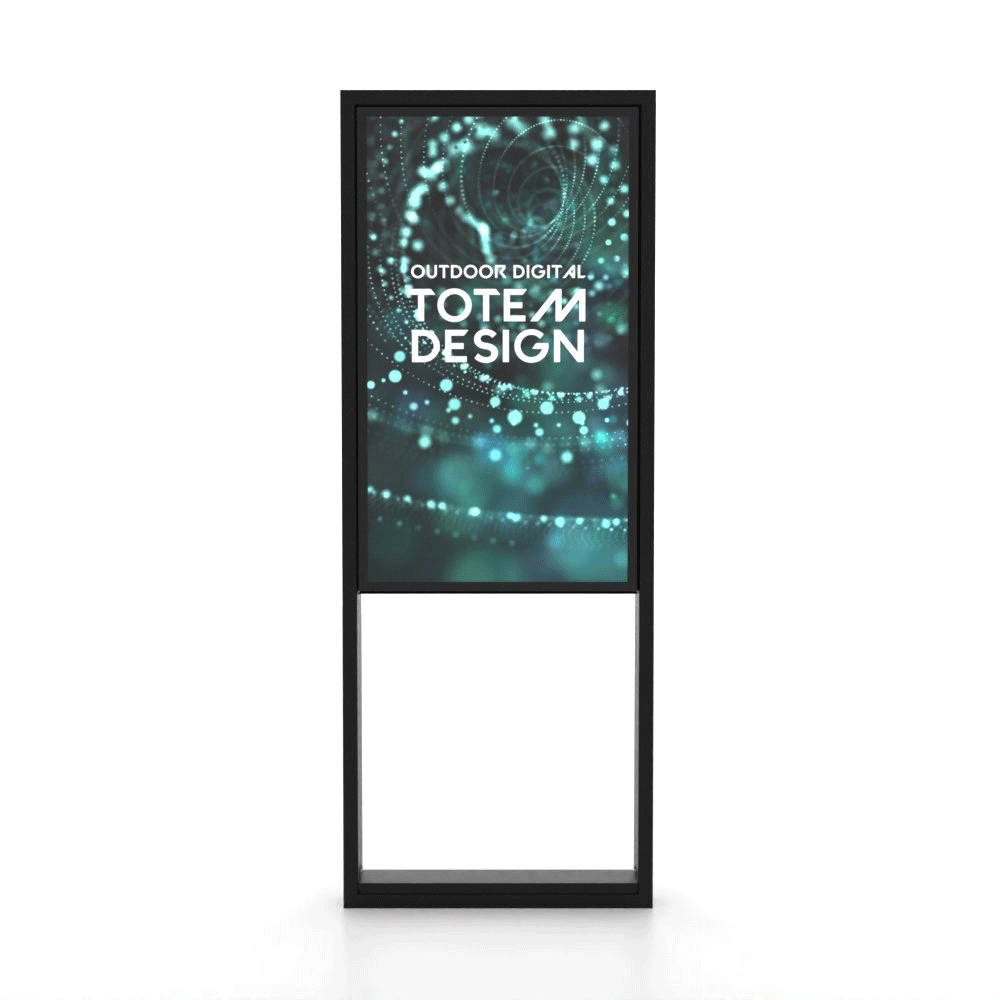 Digitale Outdoor Stele Design mit 55 Zoll Samsung-Bildschirm - GIF 360 Grad mit Werbung 