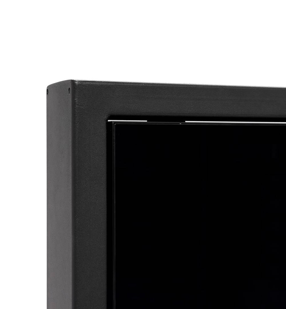 Digitale Outdoor Stele Design mit 55 Zoll Samsung-Bildschirm - Rahmendetails Vorderseite