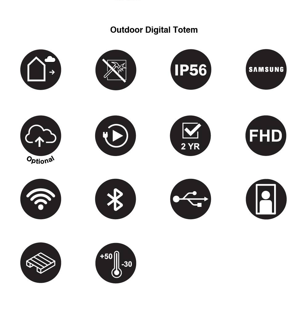 Digitale Outdoor Stele mit 55 Zoll Samsung-Bildschirm - Weitere Informationen 