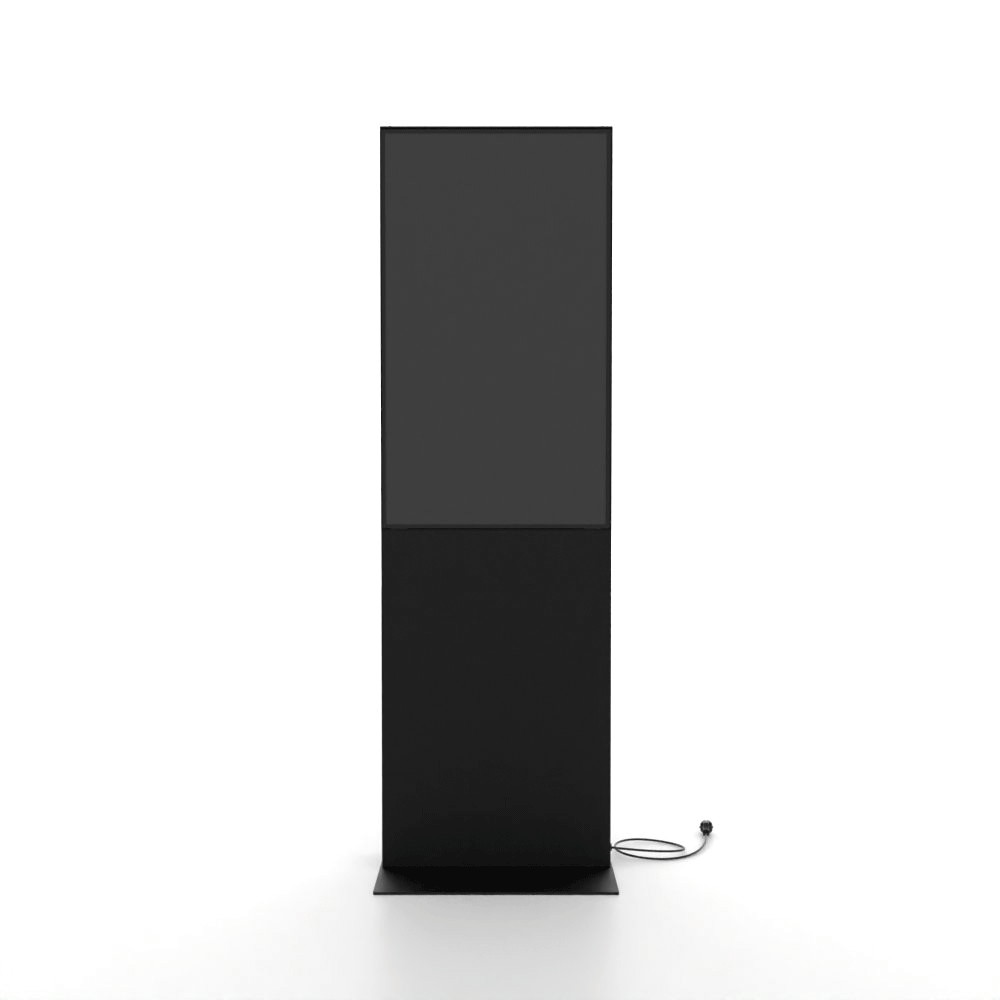 Digitale Smart Line Infostele doppelseitig mit Samsung-Bildschirm Schwarz 50 Zoll - GIF 360 Grad mit Werbung 