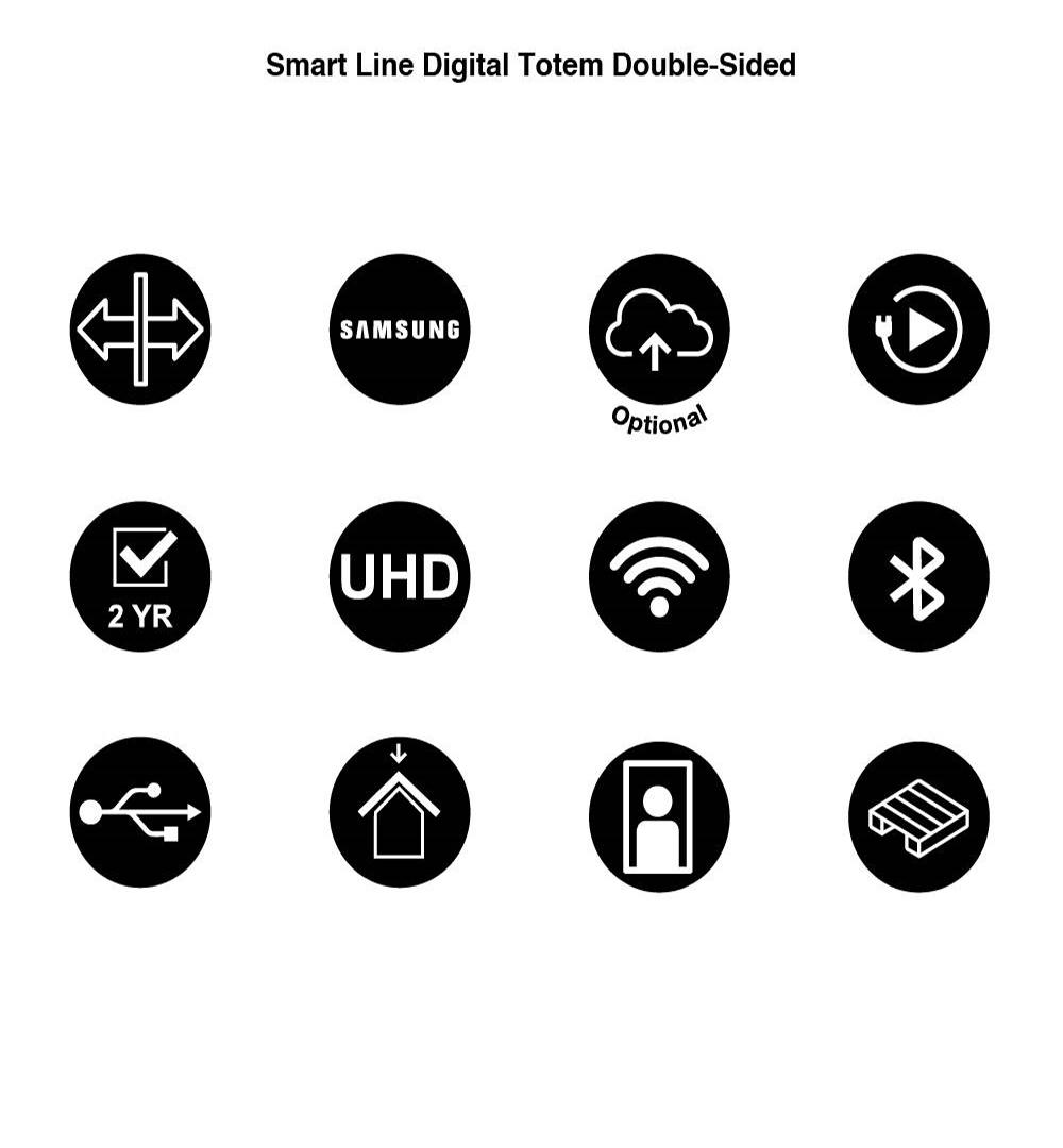 Digitale Smart Line Infostele doppelseitig mit 43 Zoll Samsung-Bildschirm Schwarz - Weitere Informationen 