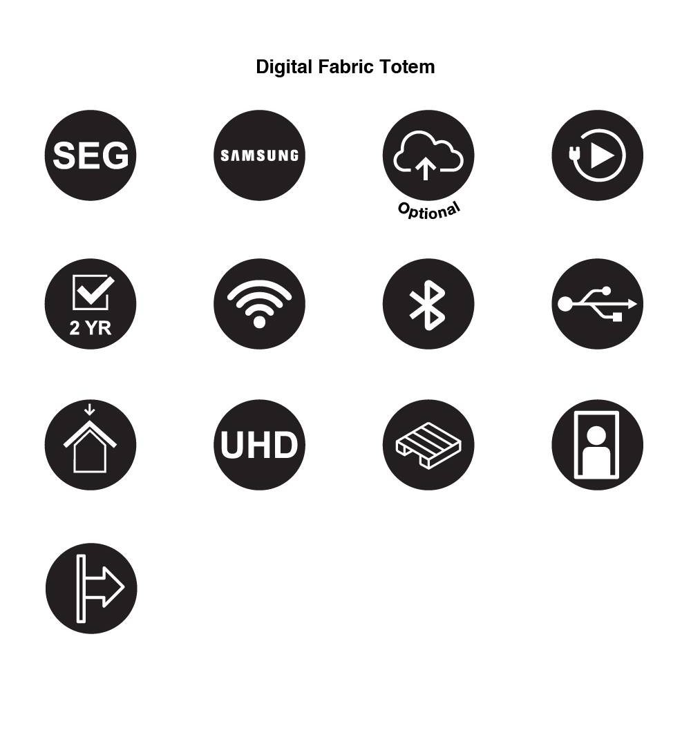Digitale Spannstoff Stele mit 43 Zoll Samsung-Bildschirm - Weitere Informationen 