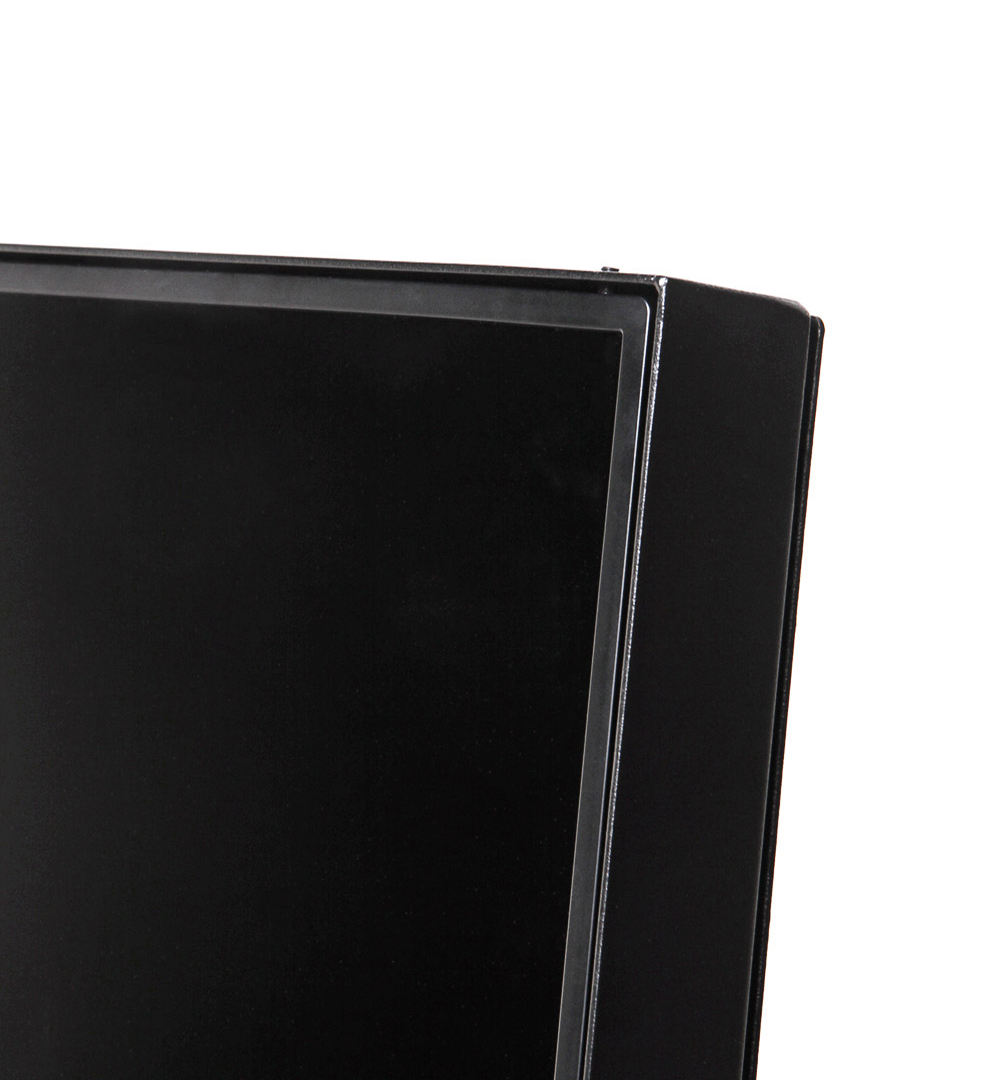 Digitaler Kundenstopper Smart Line mit 43 Zoll Samsung-Bildschirm Schwarz -  Rahmendetails 