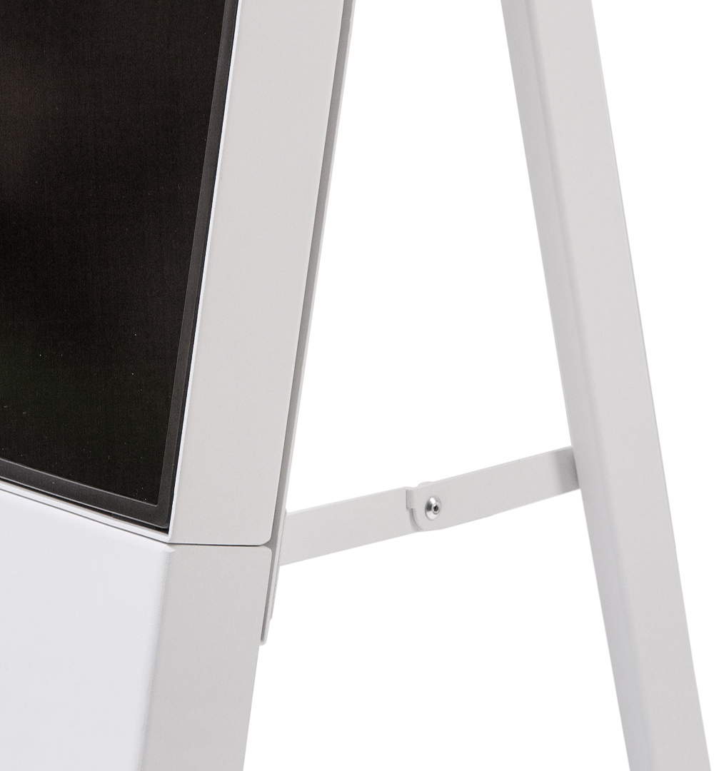 Digitaler Kundenstopper Smart Line mit 43 Zoll Samsung-Bildschirm Weiß -  Gehäusemerkmale Vorderseite