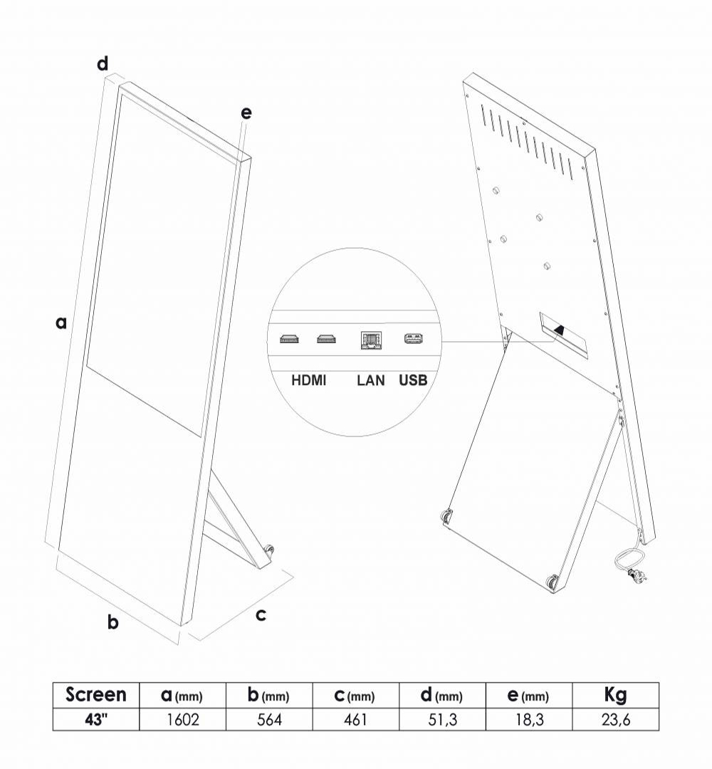 Digitaler Kundenstopper Spectrum mit 43