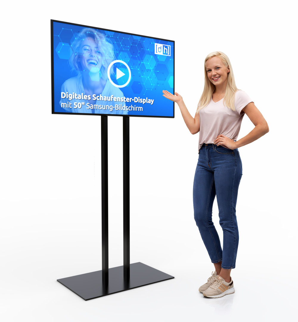 Digitales Schaufenster-Display mit Samsung-Bildschirm - 50 Zoll Bildschirm